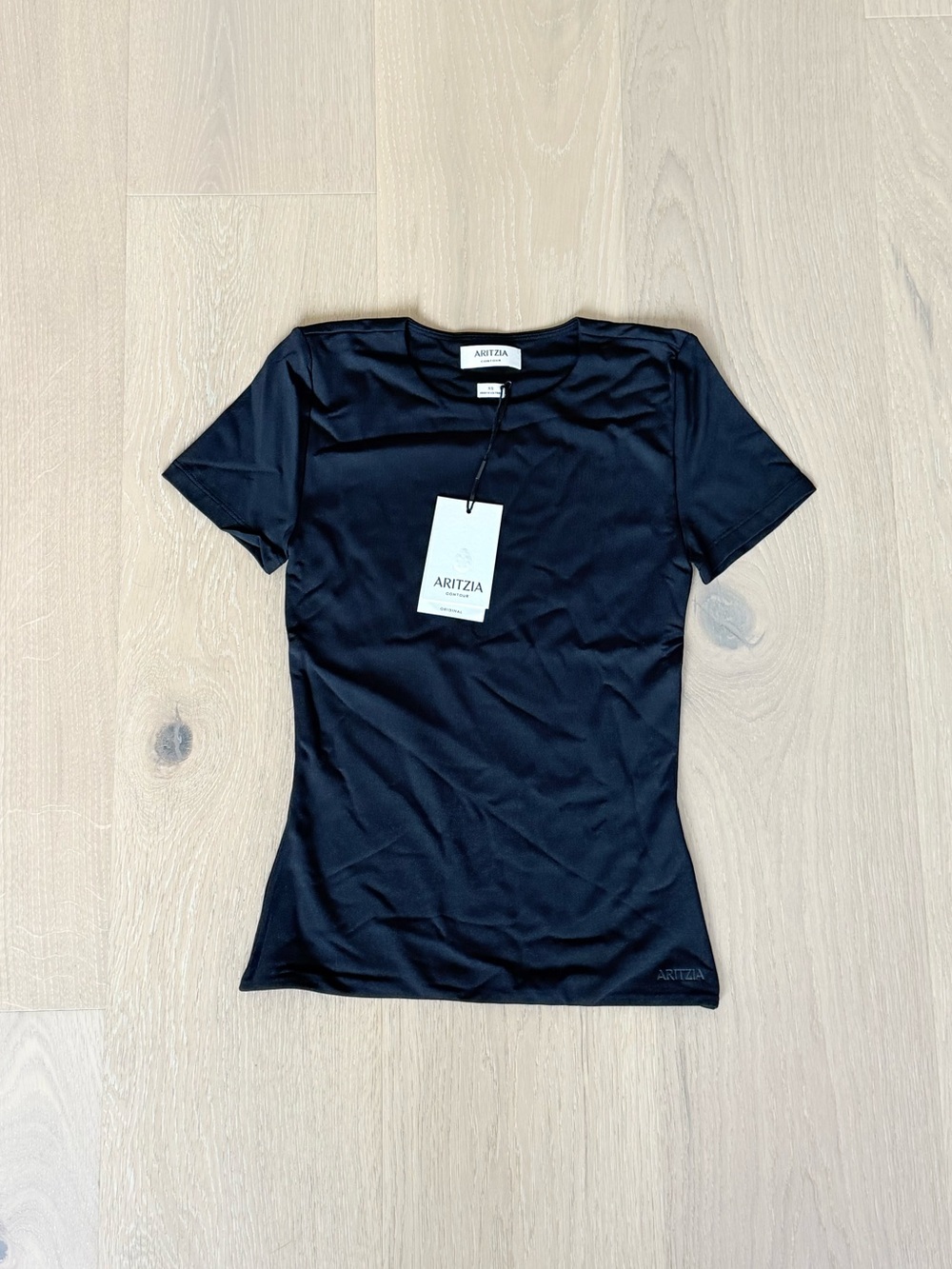 Aritzia Contour Crew T-Shirt Black NWT XS
